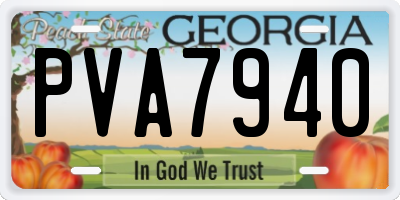 GA license plate PVA7940
