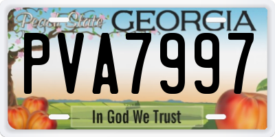 GA license plate PVA7997