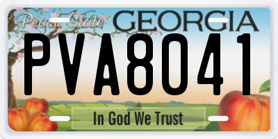 GA license plate PVA8041