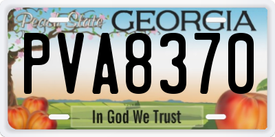 GA license plate PVA8370
