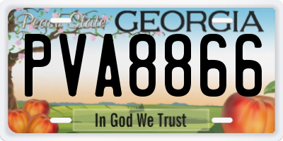 GA license plate PVA8866