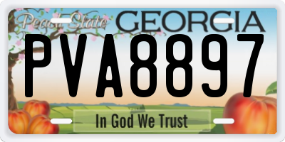 GA license plate PVA8897