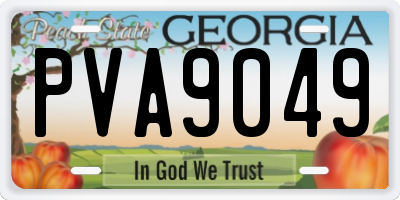 GA license plate PVA9049