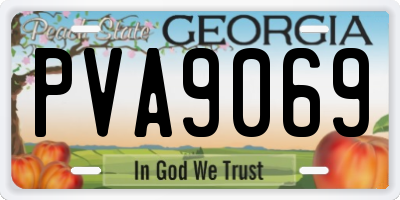 GA license plate PVA9069