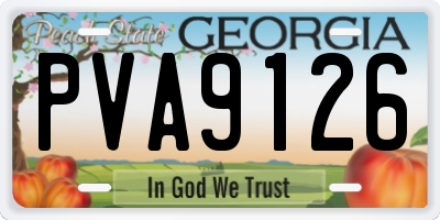 GA license plate PVA9126