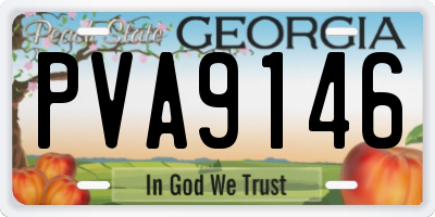 GA license plate PVA9146