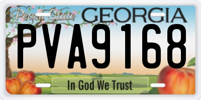 GA license plate PVA9168