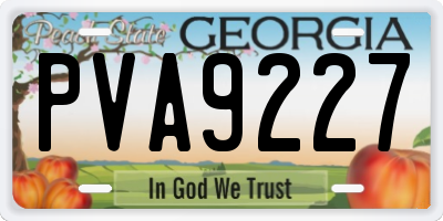 GA license plate PVA9227