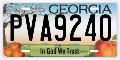 GA license plate PVA9240