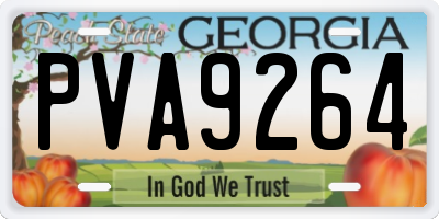 GA license plate PVA9264