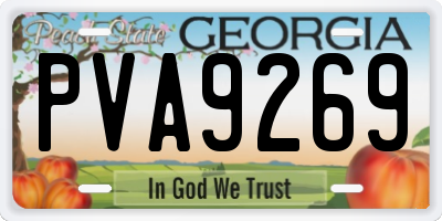 GA license plate PVA9269