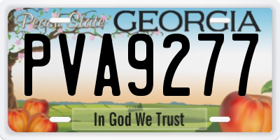 GA license plate PVA9277