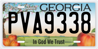 GA license plate PVA9338