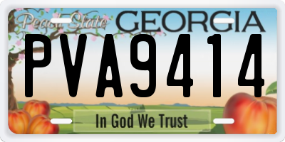 GA license plate PVA9414