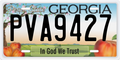 GA license plate PVA9427