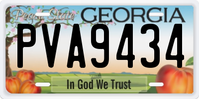 GA license plate PVA9434