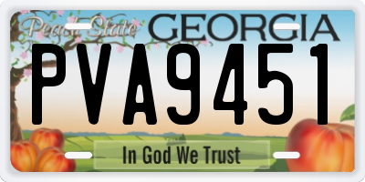 GA license plate PVA9451