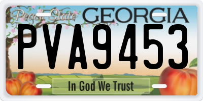 GA license plate PVA9453