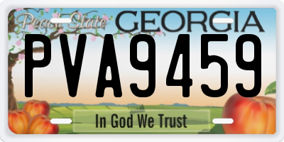 GA license plate PVA9459