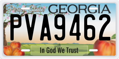 GA license plate PVA9462