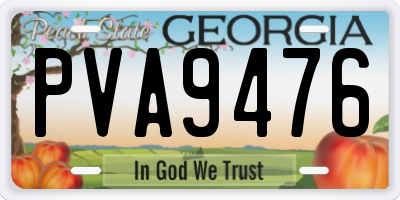 GA license plate PVA9476