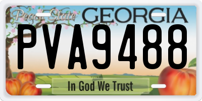GA license plate PVA9488