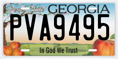 GA license plate PVA9495