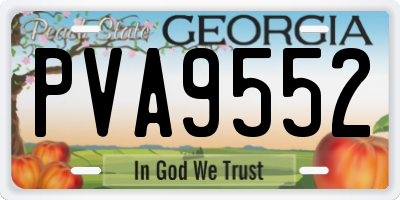GA license plate PVA9552