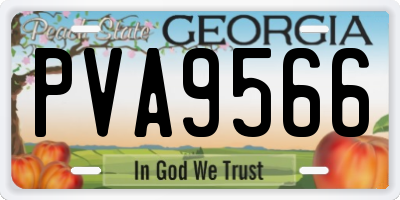 GA license plate PVA9566