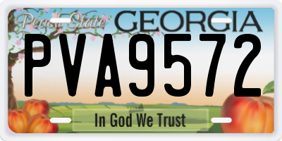 GA license plate PVA9572
