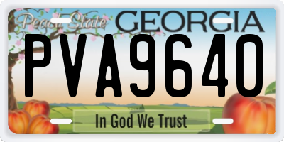 GA license plate PVA9640