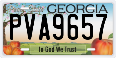 GA license plate PVA9657