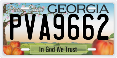 GA license plate PVA9662