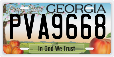 GA license plate PVA9668