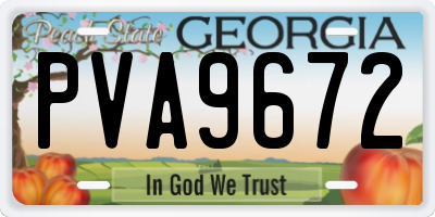 GA license plate PVA9672
