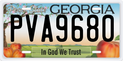 GA license plate PVA9680