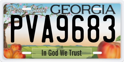 GA license plate PVA9683
