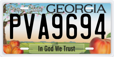GA license plate PVA9694