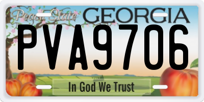 GA license plate PVA9706
