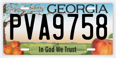 GA license plate PVA9758