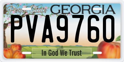 GA license plate PVA9760