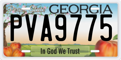 GA license plate PVA9775