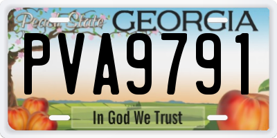 GA license plate PVA9791