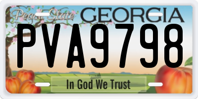 GA license plate PVA9798