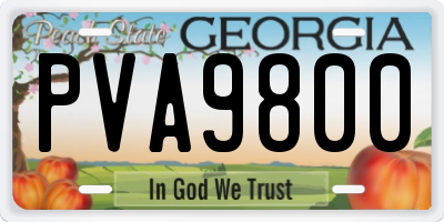 GA license plate PVA9800