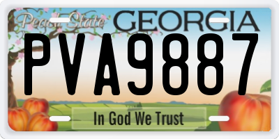 GA license plate PVA9887