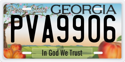 GA license plate PVA9906