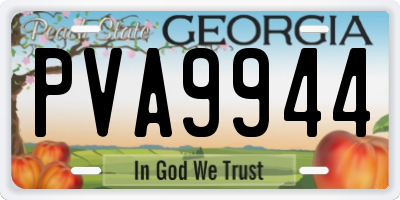 GA license plate PVA9944