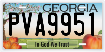 GA license plate PVA9951