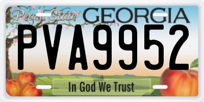GA license plate PVA9952